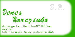 denes marczinko business card